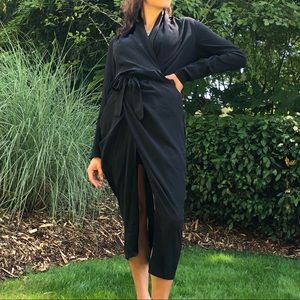 Rick Owens 100% silk wrap dress